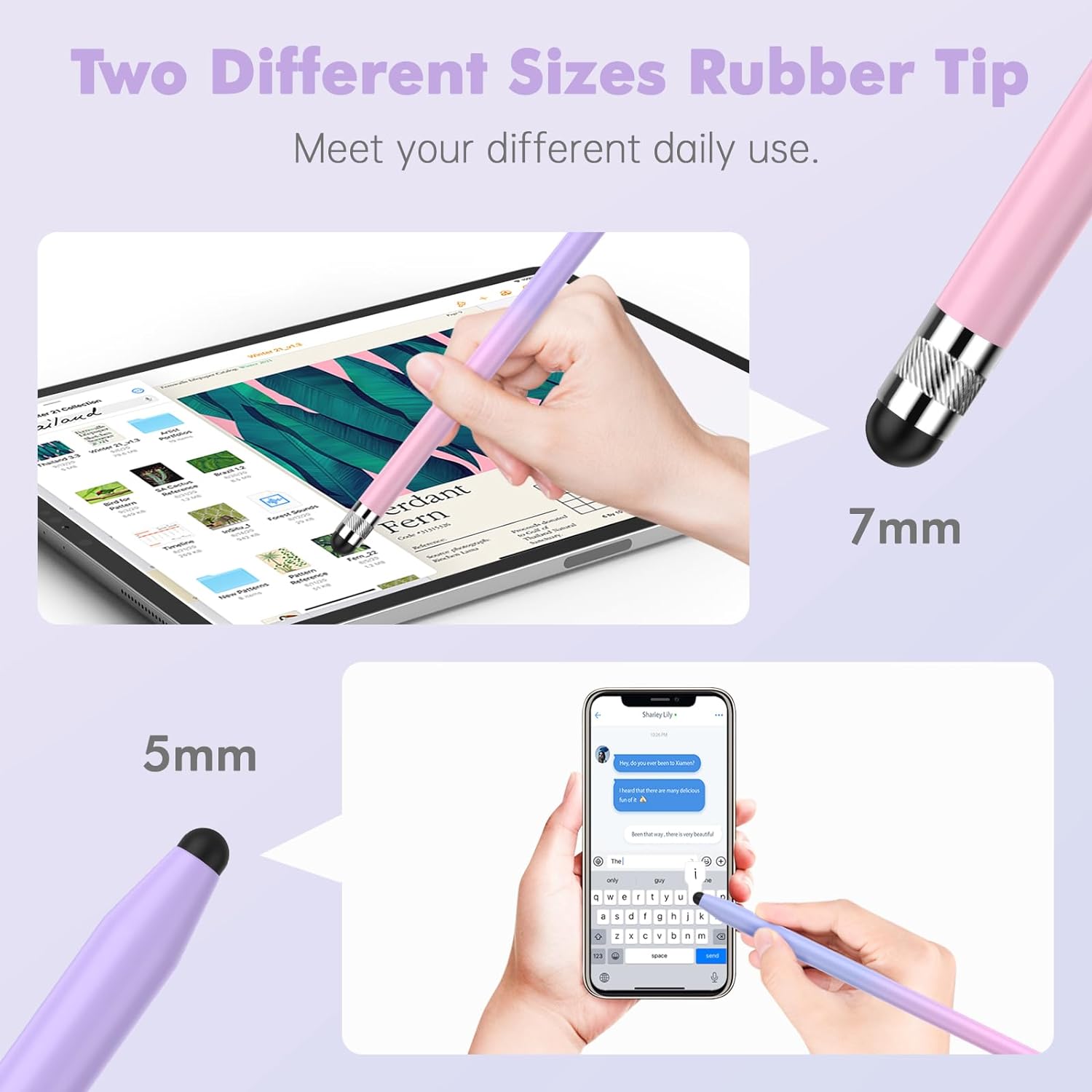 5 Pack Stylus Pens for Touch Screens, Stylushome Dual-end High Sensitivity Capacitive Stylus for iPad, iPhone, Android Smartphone and Tablets All Universal Touchscreen Devices with 10 Rubber Tips - Image 3