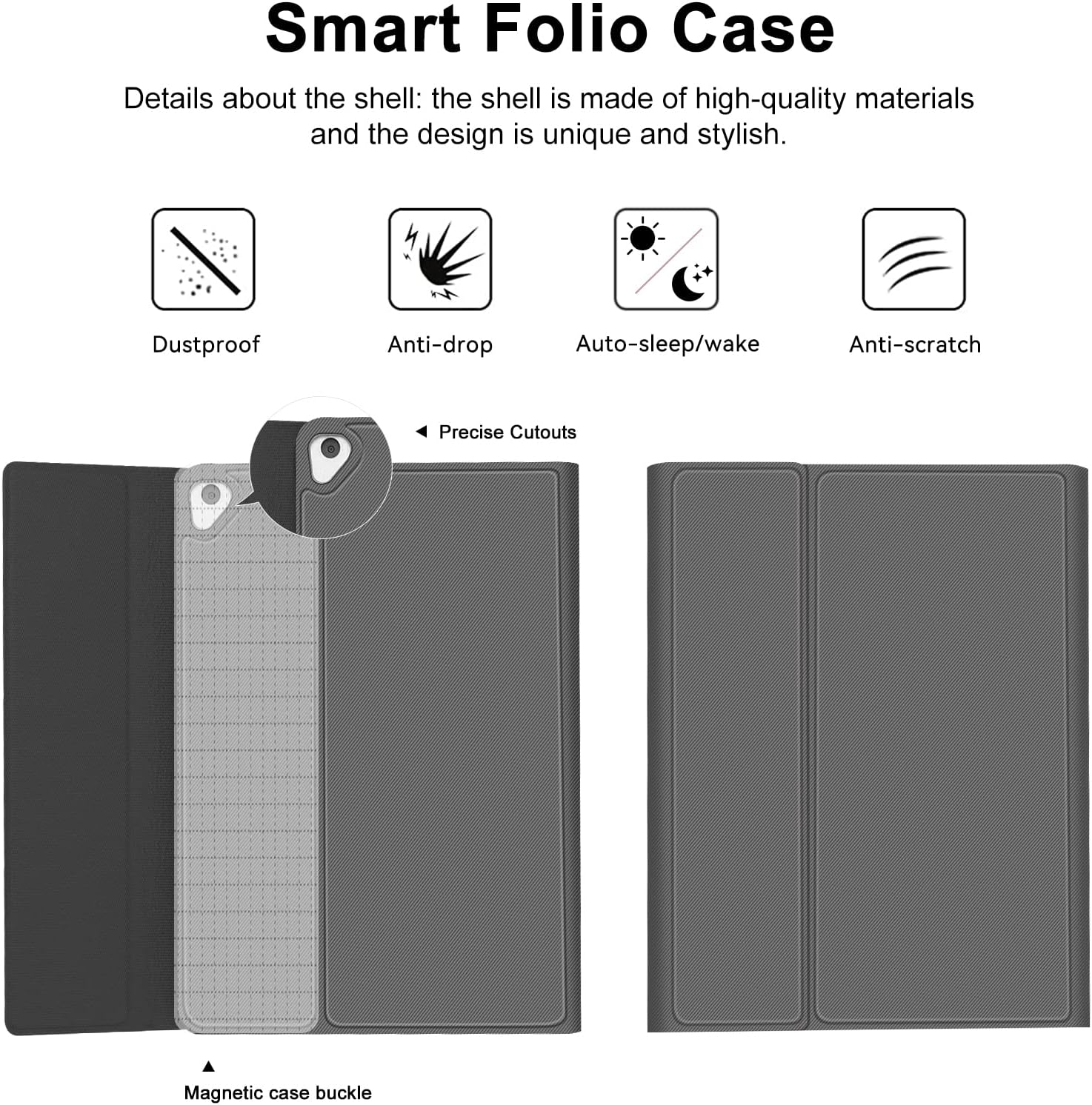 D DINGRICH iPad Case 10.2 with Keyboard, Slim Smart Case - Built-in Pencil Holder - Protective Folio Stand Cover - Detachable Bluetooth Keyboard - iPad Keyboard Case 9th/8th/7th Generation, Space Gray - Image 5