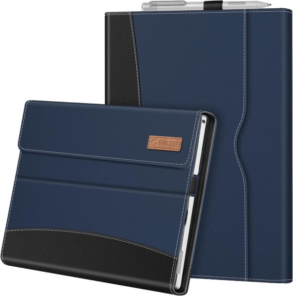 Fintie Case for 12.3 Inch Microsoft Surface Pro 7 Plus, Surface Pro 7, Surface Pro 6, Pro 5, Pro 4, Pro 3 - Portfolio Business Cover with Pocket, Compatible with Type Cover Keyboard, Navy