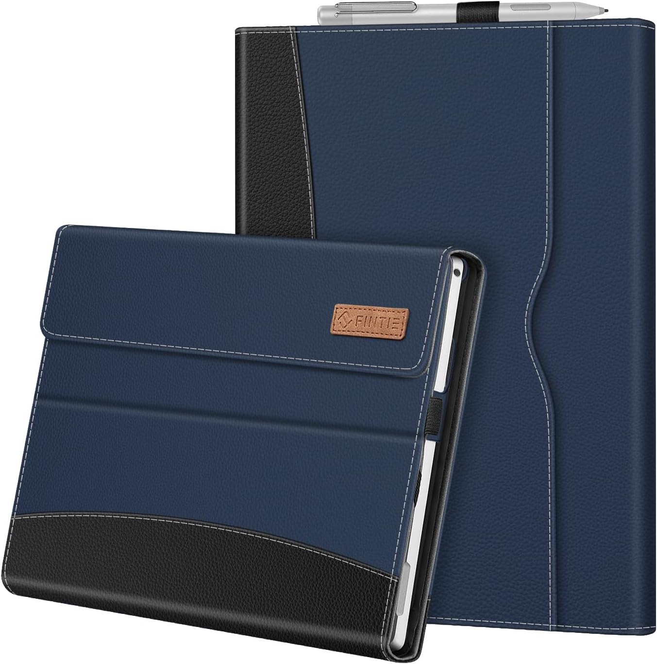 Fintie Case for 12.3 Inch Microsoft Surface Pro 7 Plus, Surface Pro 7, Surface Pro 6, Pro 5, Pro 4, Pro 3 - Portfolio Business Cover with Pocket, Compatible with Type Cover Keyboard, Navy
