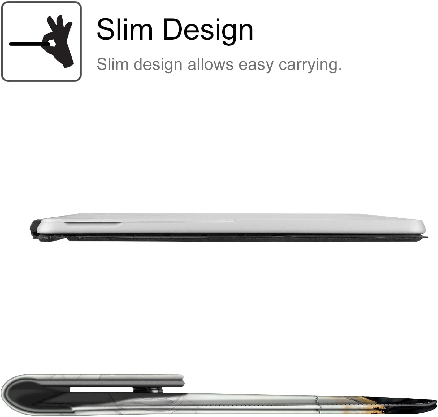 Fintie Sleeve Case for Microsoft Surface Go 4 2023/Surface Go 3 2021/Surface Go 2 2020/Surface Go 2018 - Slim Fit Premium Vegan Leather Cover with Stylus Loop, Compatible w/Keyboard,Cloudy Marble - Image 5
