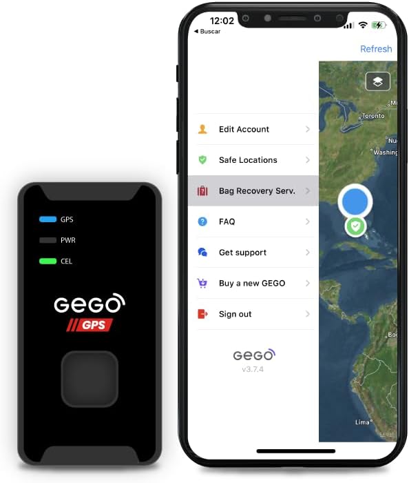 GEGO GPS Luggage Tracker (Airline Compliant) US and International, Real-Time, 4G LTE GPS Tracking/Baggage Recovery Service (Incl. Mobile App) Subscription Needed