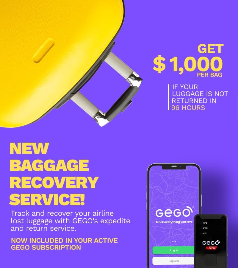 GEGO GPS Luggage Tracker (Airline Compliant) US and International, Real-Time, 4G LTE GPS Tracking/Baggage Recovery Service (Incl. Mobile App) Subscription Needed - Image 3