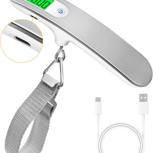 Rechargeable Luggage Scale with Strap & Type-C Port - Portable, Digital, High-Precision, and Ideal for Backpacks, Suitcases, and Carry-Ons - Up to 110lb/50kg Capacity -Strap