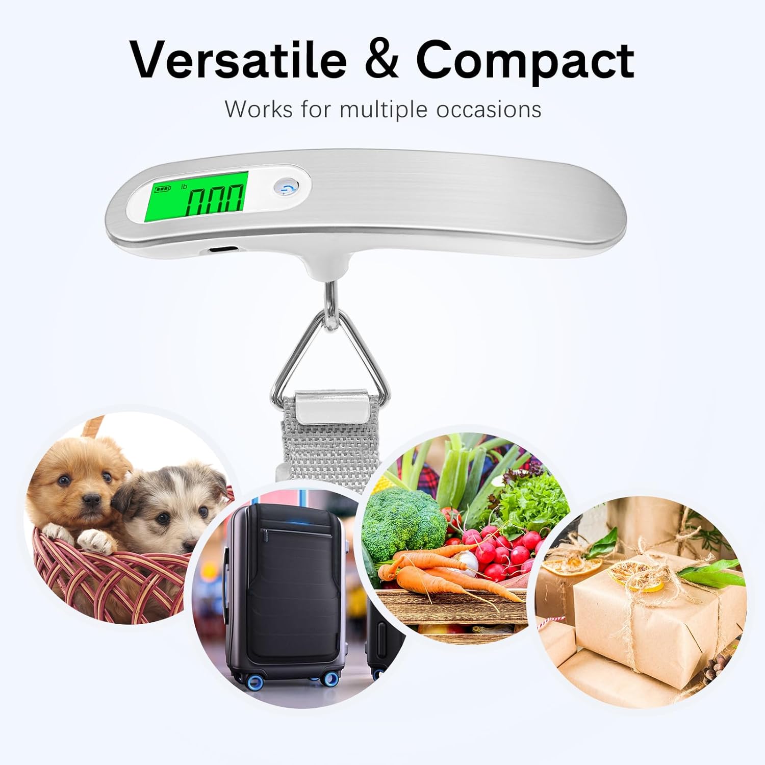 Rechargeable Luggage Scale with Strap & Type-C Port - Portable, Digital, High-Precision, and Ideal for Backpacks, Suitcases, and Carry-Ons - Up to 110lb/50kg Capacity -Strap - Image 5