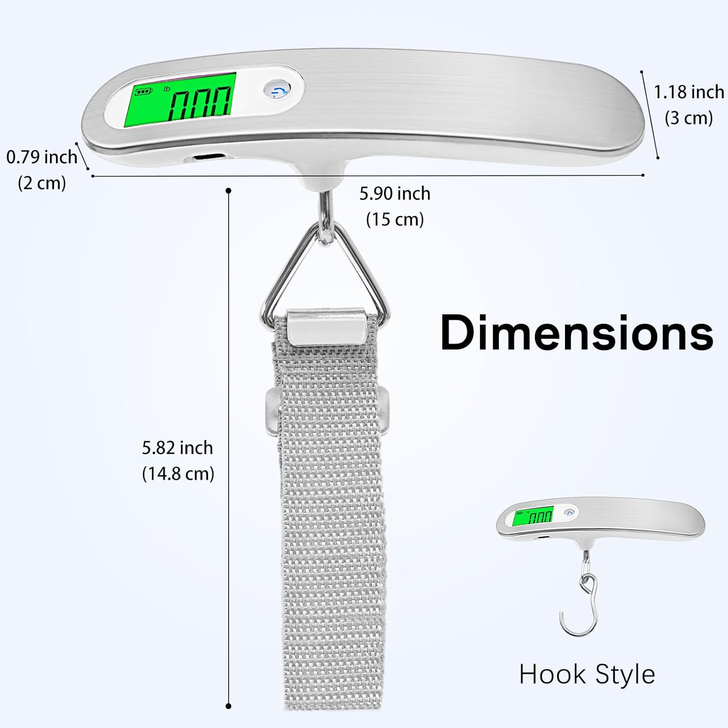 Rechargeable Luggage Scale with Strap & Type-C Port - Portable, Digital, High-Precision, and Ideal for Backpacks, Suitcases, and Carry-Ons - Up to 110lb/50kg Capacity -Strap - Image 8