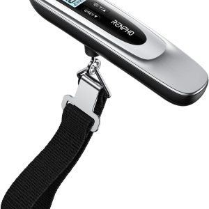 RENPHO Luggage Scale, Suitcase Scale for Travel, Baggage Weight Scale with Backlit, Portable Handheld Scale with Tare Function, Overweight Reminder, Rubber Paint, 110lb/50kg, Battery Included