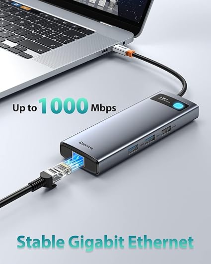 Baseus Laptop Docking Station Dual Monitor 4K@120Hz, 9 in 1 USB C Hub with 2 HDMI, 1000Mbps LAN, 100W PD, 3 USB, SD Card Reader, USB C Dock Compatible with iPhone 15/Mac/Dell/HP/Surface/Steam Deck - Image 2